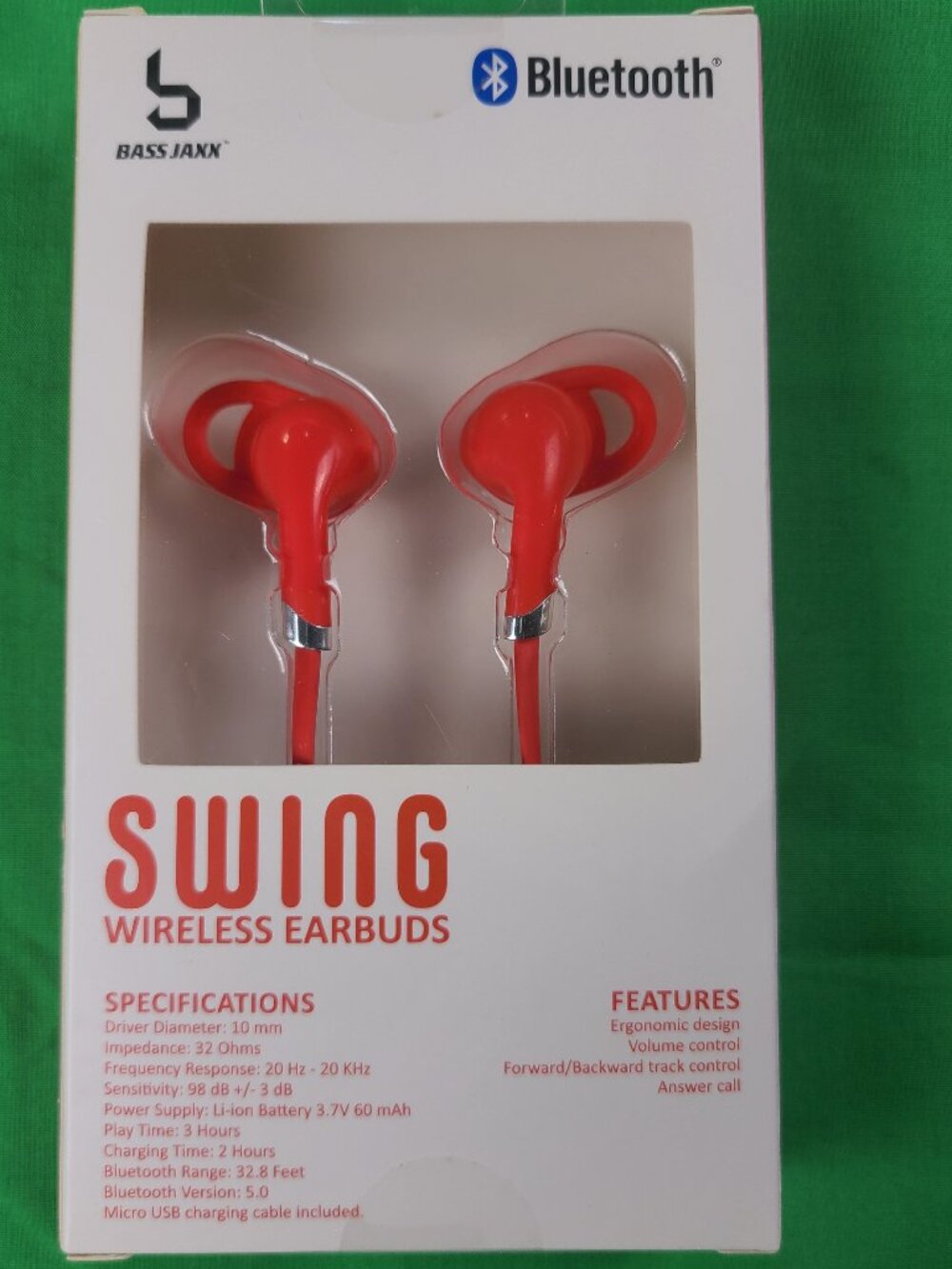Swing Red Wireless Earbuds Brass Jaxx New